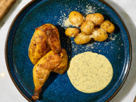 Лимонне курча з картоплею та айолі