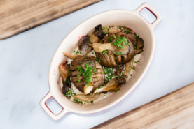 Димна картопля з грибами